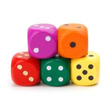 5pcs 16mm Wood Dice Number Round Corner Hexahedron For Family Party DND Kid Toys 2024 - buy cheap