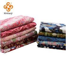 Бронзовая хлопчатобумажная ткань с японским принтом для домашнего кимоно, швейные материалы ручной работы, TJ1023 2024 - купить недорого