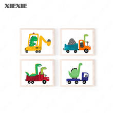 Boy Room Wall Art Print Dinosaur Canvas Painting Modular Print Playroom Poster Cute Truck Kids Room Decor Theme Picture Nursery 2024 - buy cheap