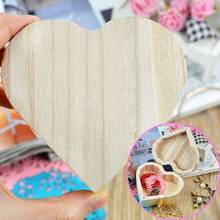 Caixa de armazenamento formato de coração, caixa de joias de madeira presente de casamento casa, brincos, caixa organizadora 2024 - compre barato
