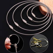 10Pcs/Set Keychain Tag Rope Stainless Steel EDC Wire Cable Loop Screw Lock Gadget Ring Key Keyring DIY Hand Tools 100/150/200mm 2024 - buy cheap