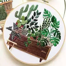 Paquete de Material de bordado de Cactus, serie de plantas, manualidades, suministros para principiantes, para bordado, decoración de pintura colgante 2024 - compra barato
