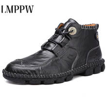 Luxury Men Boots Autumn Ankle High Top Leather Casual Shoes High Quality Men Winter Shoes Fashion Handmade Men Work Boots 1.8a 2024 - buy cheap