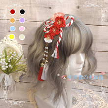 And Wind Barrettes Japanese Style GIRL Kimono Cherry Blossom Fan Hair Accessories Lolita SOFT Tassels Side Clip Pair Hairclips 2024 - buy cheap