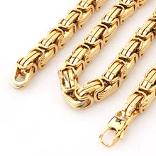 Granny Chic New Design Men's Jewelry Gold Color 15mm 8"-40" Stainless Steel Huge Heavy Byzantine Chain Necklace Or Bracelet 2024 - buy cheap
