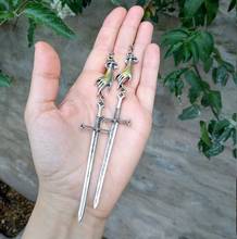 Pendientes de espada grande de Tarot gótico para mujer, joya Medieval bruñida, joyería misteriosa clásica, regalo creativo, 2021 2024 - compra barato