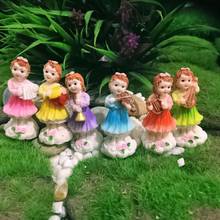 Bonecos em miniatura decorativos, 6 peças, em resina, cores vivas, em miniatura, para bonecas em casa 2024 - compre barato