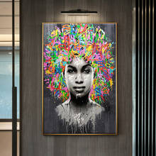 Абстрактные граффити Плакаты для девочек портреты настенное Искусство Холст принты рисунок картины для гостиной Декор без рамки 2024 - купить недорого