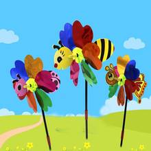 Пчела ветряная мельница цвет случайный садовый декор ветер вертушка пластиковая игрушка двор открытый вихревое насекомое 2024 - купить недорого