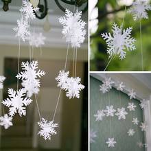 3M Silver Snowflake Shape Paper Garland Christmas Scene New Year Decor Frozen Party Supplies Wedding Decoration 2024 - buy cheap