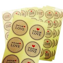 Free Shipping 1000 Pcs/lot Round "Red Heart Hand Made With Love" Seal Sticker Scrapbooking Paper Labels Wholesale 2024 - buy cheap