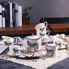 11 pcs luxury zebra style ceramic bone china Coffee Tea Sets 1 teapot 4 cups 4 saucers 1 sugar pot 1 creamer 2024 - buy cheap