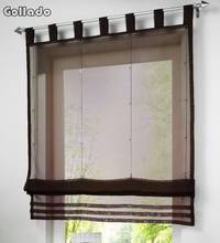 New European Popular Solid Color Kitchen Balcony Voile Roman Blinds  Sheer Window Curtain 1PC 2024 - купить недорого