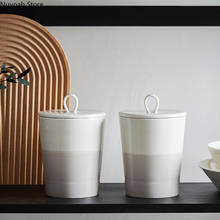 Jarra sellada de cerámica nórdica para el hogar, tarro de almacenamiento con tapa, caja para café, té, dulces, Decoración de cocina 2024 - compra barato