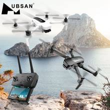Hubsan h117 s-drone original gps 5.8g 1km, dobrável, braço fpv com câmera 4k uhd, 3 eixos, drone rc gimbal quadricóptero rtf, alta velocidade 2024 - compre barato