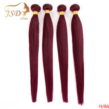 JSDShine Brazilian Hair Straight Burgundy 99J Red Color Human Hair Weave Bundles Double Weft Hair Extension 3/4 Bundles Non-Remy 2024 - buy cheap