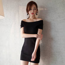Summer Sexy Nightclub Dress Club Short Sleeve Word Shoulder Black Dress Vestido Women's Clothes 2020 Woman Clothing Undefined 2024 - buy cheap