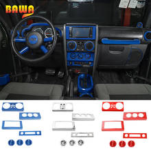 BAWA-pegatinas para molduras de Interior de Jeep Wrangler JK 2007-2010, consola de automóvil, accesorios de decoración de interruptor de aire acondicionado 2024 - compra barato