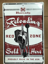 Hornady-señal de lata de recargado Redzone, cartel de pared de estaño y Metal, decoración de pared, hogar, oficina, Bar, Pub, tienda, garaje, cafetería 2024 - compra barato