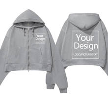 Moda personalizado seu design moletom roupas curtas harajuku algodão fino bonito hoodies para meninas primavera outono manga comprida hoodie 2024 - compre barato