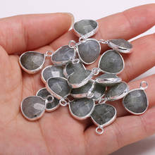 3 pçs natural facetado pedra encantos pingentes gota de água forma flash labradorite para brinco pulseira colar jóias diy 13x18mm 2024 - compre barato