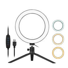 8 Inch Desktop LED Ring Light lamp 3200K-5500K Dimmable 3 Light Modes 10 Brightness Levels with Mini Tripod  Ballhead Adapter 2024 - buy cheap