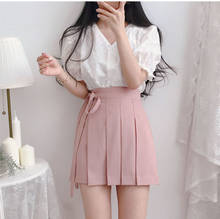 Falda corta de corte A para S-XL, falda Coreana de cintura alta, minifalda plisada vintage para chica escolar, novedad de verano 2024 - compra barato