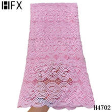 Hfx bebê rosa africano bordado 100% algodão tecido de renda alta qualidade cabo guipure francês nigeriano casamento tecido renda h4702 2024 - compre barato