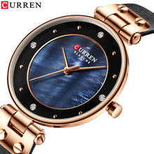 CURREN 9056 Women's Watches Fashion Rhinestones Charming Ladies Watches Leather Band Waterproof  Quartz Wrist Watch Women Clock 2024 - buy cheap