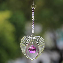 1PCS Hanging Crystal Suncatcher Angel Wing Pendant with 20mm Chandelier Prisms Rainbow Suncatcher Crystal Ball Suncatcher Prism 2024 - buy cheap