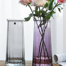 Vaso de vidro transparente moderno e simples, decoração grande para sala de estar, decoração para casa 2024 - compre barato