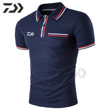 Футболка Daiwa для мужчин, летняя хлопковая короткая рубашка для рыбалки, рубашки-поло, спортивные мужские повседневные рубашки, дышащая одежда для рыбалки 2024 - купить недорого