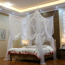 Противомоскитная сетка для кровати, романтичная четырехдверная сетка для кровати, защита от комаров, пыленепроницаемый домашний текстиль, ... 2024 - купить недорого