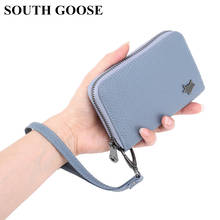 SOUTH GOOSE Genuine Leather Women Wallets Casual Simple Female Short Small Wallet Coin Purse Card Holder Wrist Strap Money Bag 2024 - buy cheap