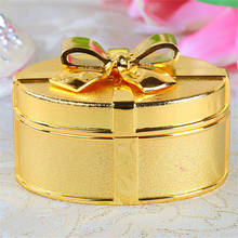 2020 Vintage Metal Golden Trinket Box Jewelry Antique bowknot jewelry storage box Wedding Birthday Gift Candy Box 2024 - buy cheap