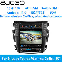 Zjcgo carro multimídia player estéreo gps dvd rádio navegação sistema de tela android para nissan teana maxima cefio j31 2003 ~ 2008 2024 - compre barato