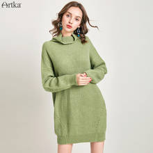 ARTKA 2019 Autumn Winter New Women Wool Sweater Solid Color Turtleneck Sweater Loose Batwing Sleeve Long Sweater Women YB15592Q 2024 - buy cheap