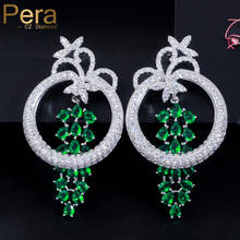 Pera Unique Designer Full Paving Ethnic Long Big Round Tassel Drop Hangling Earrings for Women Brand Fashion CZ Jewelry E455 2024 - buy cheap