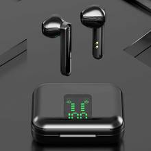 TWS Bluetooth-совместимые наушники 5,0, беспроводные наушники со светодиодным дисплеем, спортивная водонепроницаемая гарнитура, наушники-вкладыши L12 для xiaomi, huawei, oppo 2024 - купить недорого