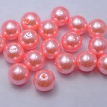 50 Pcs 14mm Plastic Faux Pearl Round Beads Pink Imitation Pearl 2024 - buy cheap