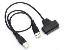 Новый USB 2,0 для SATA 7 + 15 Pin 22 Pin кабель адаптера для 2,5 "дюймовый жесткий диск HDD заводская цена USB для SATA кабель 2024 - купить недорого