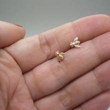 2020 Hot Sale 1 Pair Cute Tiny Bee Earring Jewelry Gold Plated Honey Bee Earrings Stud Unique Earrings Jewelry Women 2024 - buy cheap