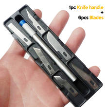 Non-Slip Metal Scalpel Knife Tools Kit Cutter Engraving Craft knives + 6pcs Blades Mobile Phone PCB DIY Repair Hand Tools 2024 - buy cheap