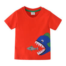 Funnygame-camisetas con apliques de animales para niños y niñas, ropa de algodón para bebés, camisetas de moda para niños 2024 - compra barato