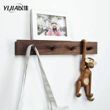 YIJIA Nordic solid wood hook hanger wall hanging wall coat hat hook bedroom row of hooks 2024 - buy cheap