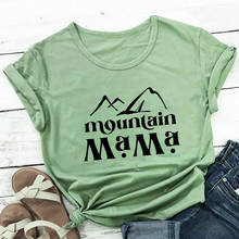 Горный I Love Mama 100% Хлопковая женская футболка материнства Рубашка Momlife летняя повседневная одежда с О-образным вырезом, пуловеры, топы с короткими рукавами, подарок для мамы 2024 - купить недорого