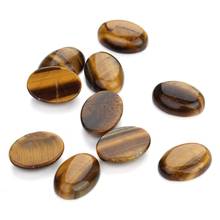 Cabochon Stone 10pcs Natural Stone Tiger Eye Stones Oval Shape No Hole Beads for Making Jewelry Beads Jewelry Findings Wholesale 2024 - buy cheap