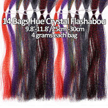 Wifreo 14Bags Hue Crystal Flashabou Grizzly Krystal Tinsel for Dry Streamers Bass Saltwater Flies Nymph Flasher Sabiki Rigs 2024 - buy cheap