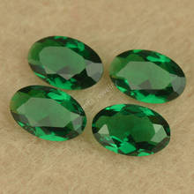 High Temperature Resistance 2x3~15x20mm Lab Created Emerald Green Color Nano Synthetic Gems Oval Cut Stone For Jewelry Accessory 2024 - buy cheap