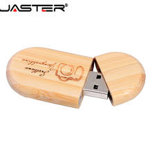 JASTER de madera oval USB y USB de la Caja 2,0 1 GB 2GB 4GB 8GB 16GB 32GB 64GB USB flash drive (logotipo personalizado gratuito) 2024 - compra barato